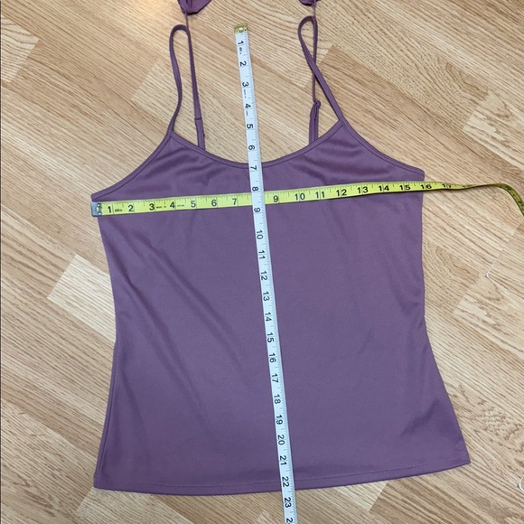 LC Lauren Conrad Mauve Blouse. Business casual Office Lace Shoulders - Picture 4 of 7